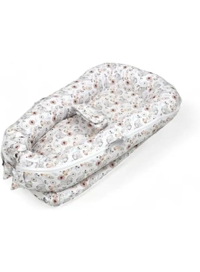 Baby Nest Soft Skin-Friendly Baby Co-Sleeping Baby Bed Newborn Lounger Portable Adjustable For Crib Bassinet Ideal Baby Gifts Essential BIEGE